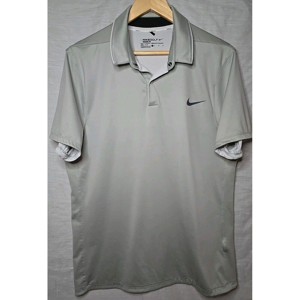Nike Golf Polo Standard Fit, Men’s Large Dri-Fit Performance Shirt Snap, Gray